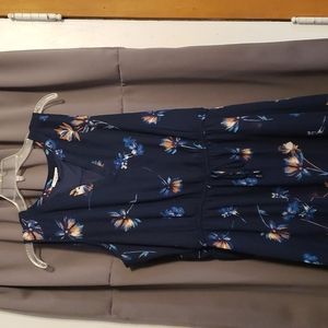 Maurices XL Navy floral mid dress
